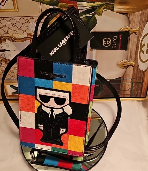 Karl Lagerfeld Multicolor Saffiano Leather Messenger/ Crossbody Bag (Nwt) - Picture 16 of 16